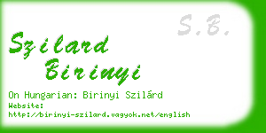 szilard birinyi business card